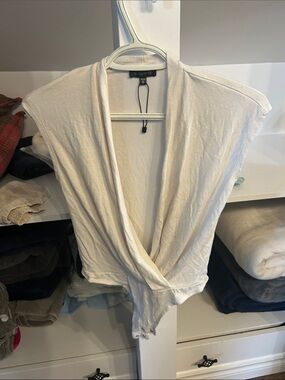 Dynamite Off-White Wrap-Front Women’s Bodysuit